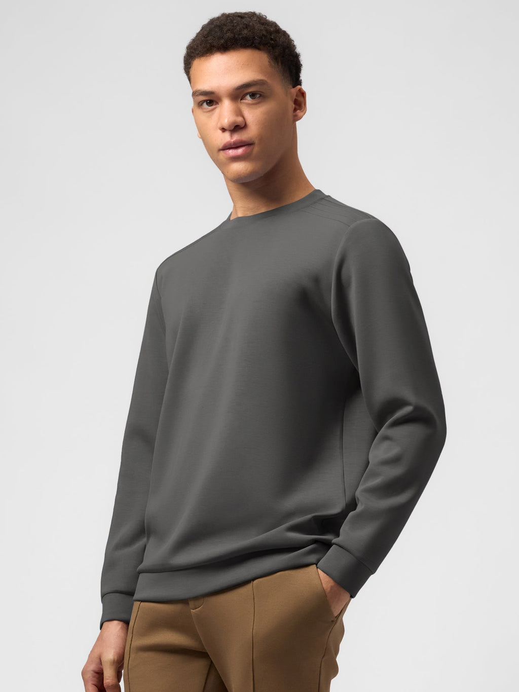 Modal Blend Long Sleeve Tee Shoulder Stitch