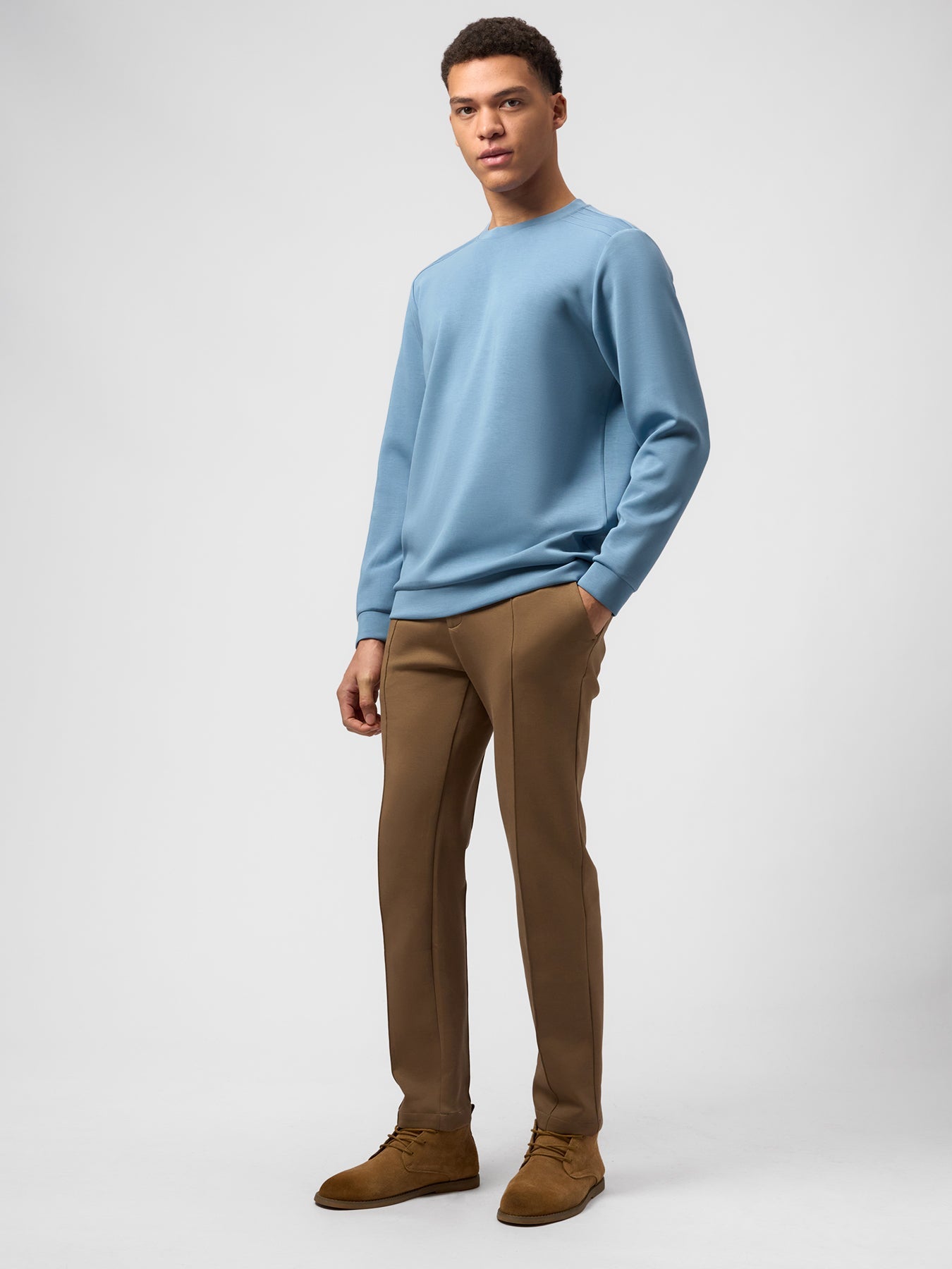 Modal Blend Long Sleeve Tee Shoulder Stitch
