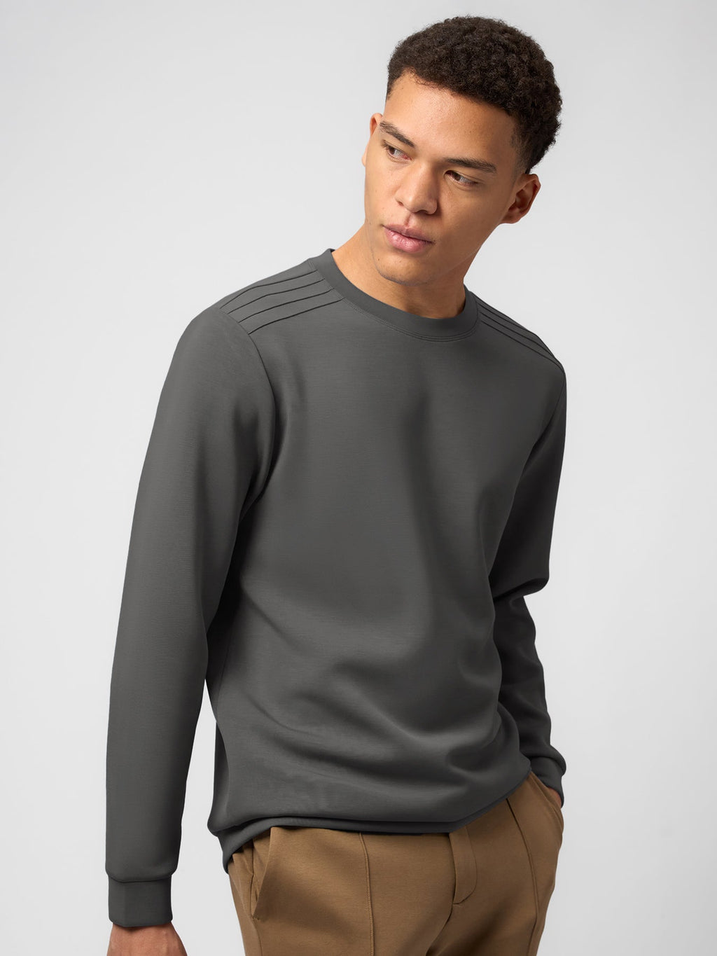 Modal Blend Long Sleeve Tee Shoulder Stitch