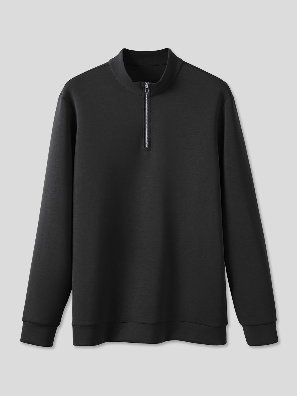 Modal Blend Half-Zip Mock Neck Long Sleeve Tee