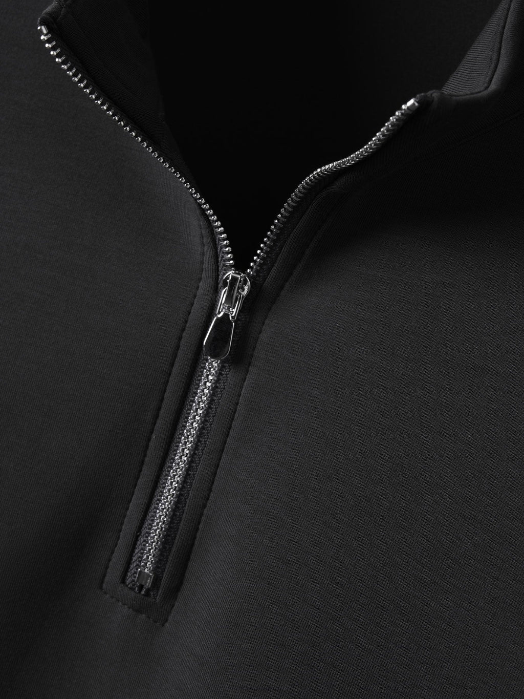 Modal Blend Half-Zip Mock Neck Long Sleeve Tee